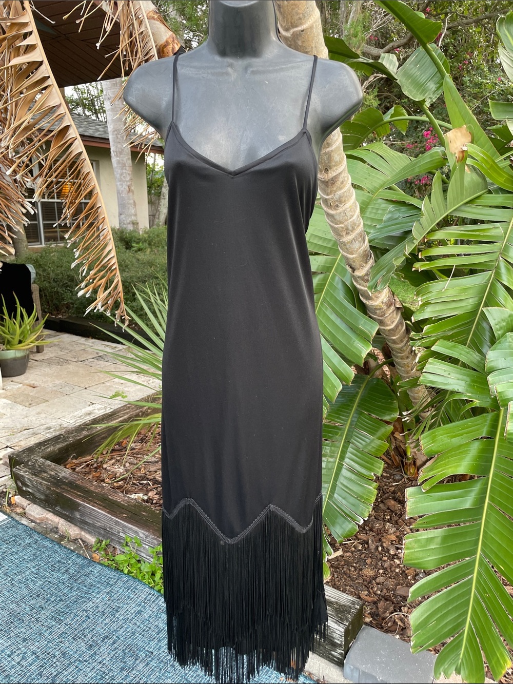 vintage drop waist Fringe slip dress